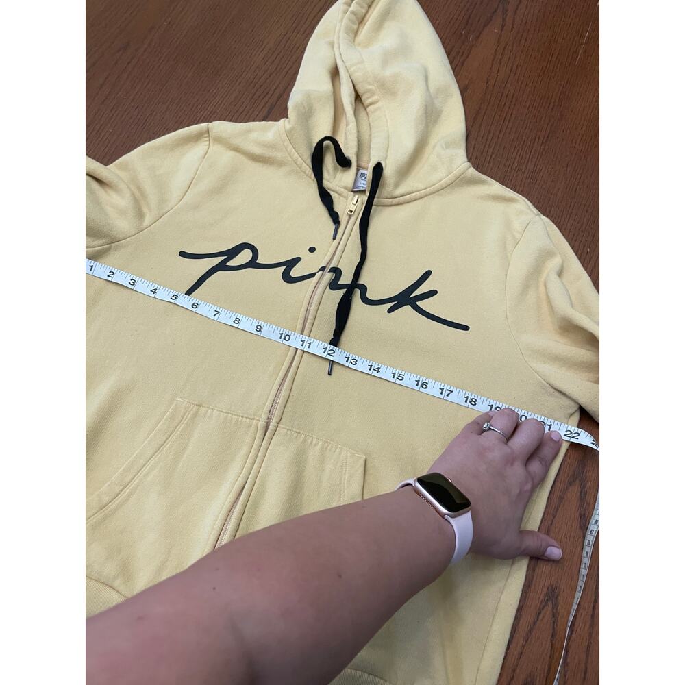VS Pink Logo Script Zip Up Hoodie Size L - Picture 8 of 9